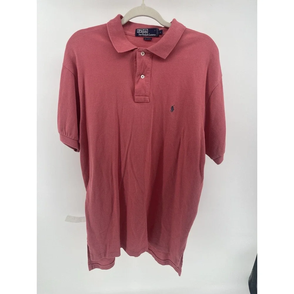 Polo Ralph Lauren Men's Pink Short Sleeve Classic Fit Polo Shirt Size L